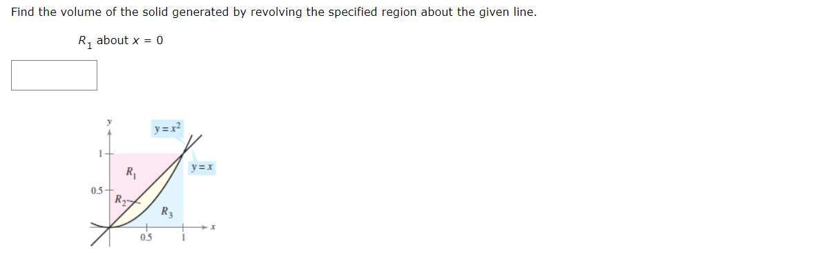 Find the volumes of the solids generated by revolving the regions bounded