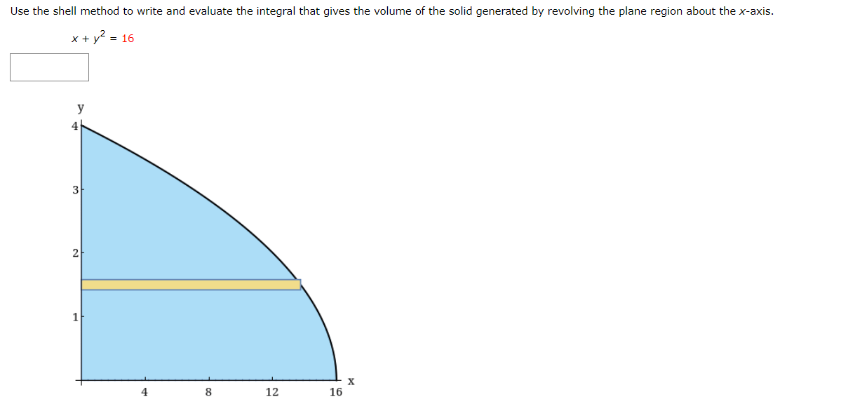 the volume of the solid generated by revolving the plane region about