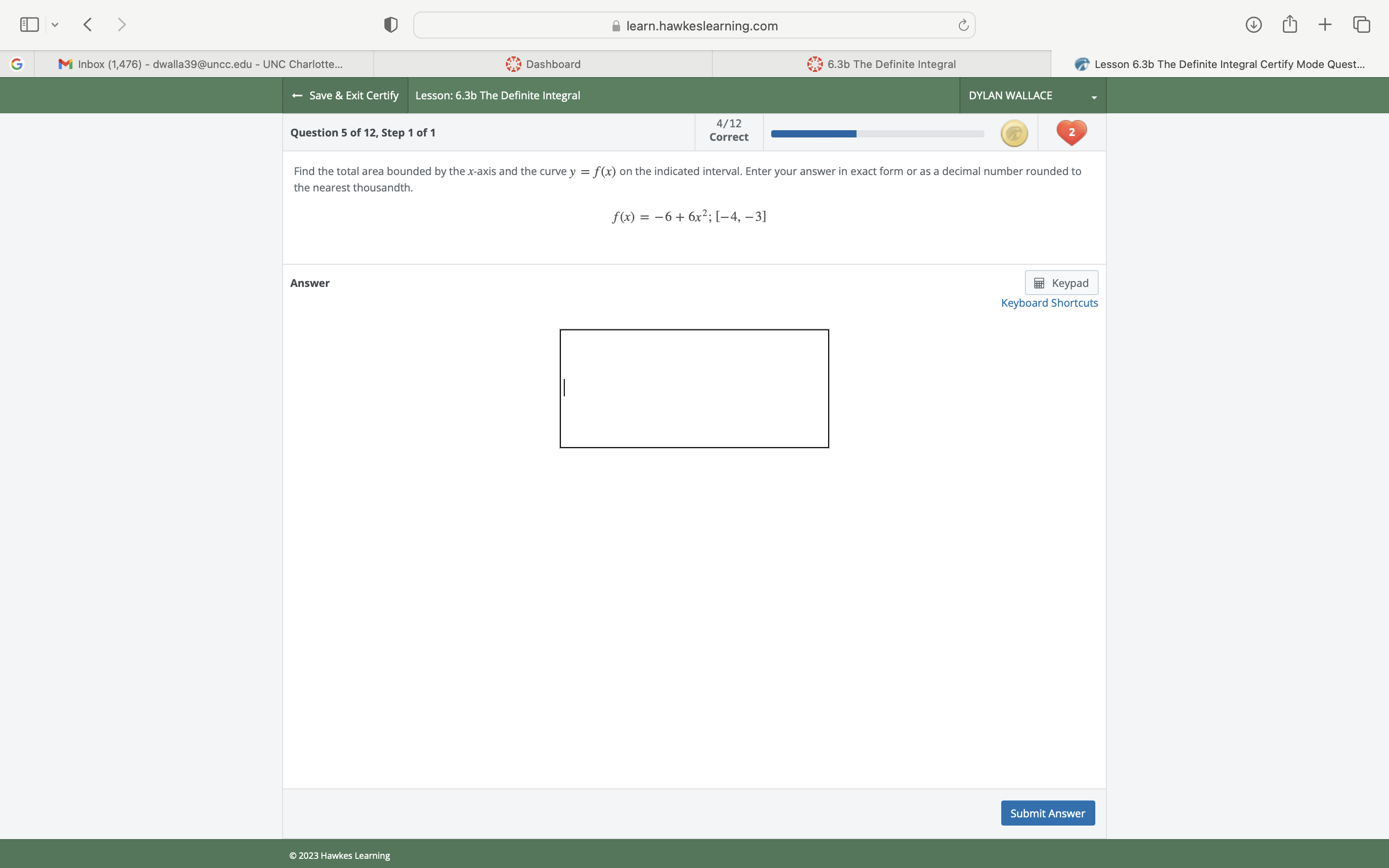 - UNC Charlotte... Dashboard 6.3b The Definite Integral Lesson 6.3b The Definite