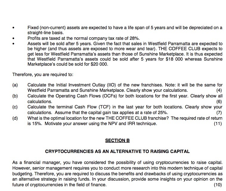  straight - line basis . Fixed ( non- current ; assets