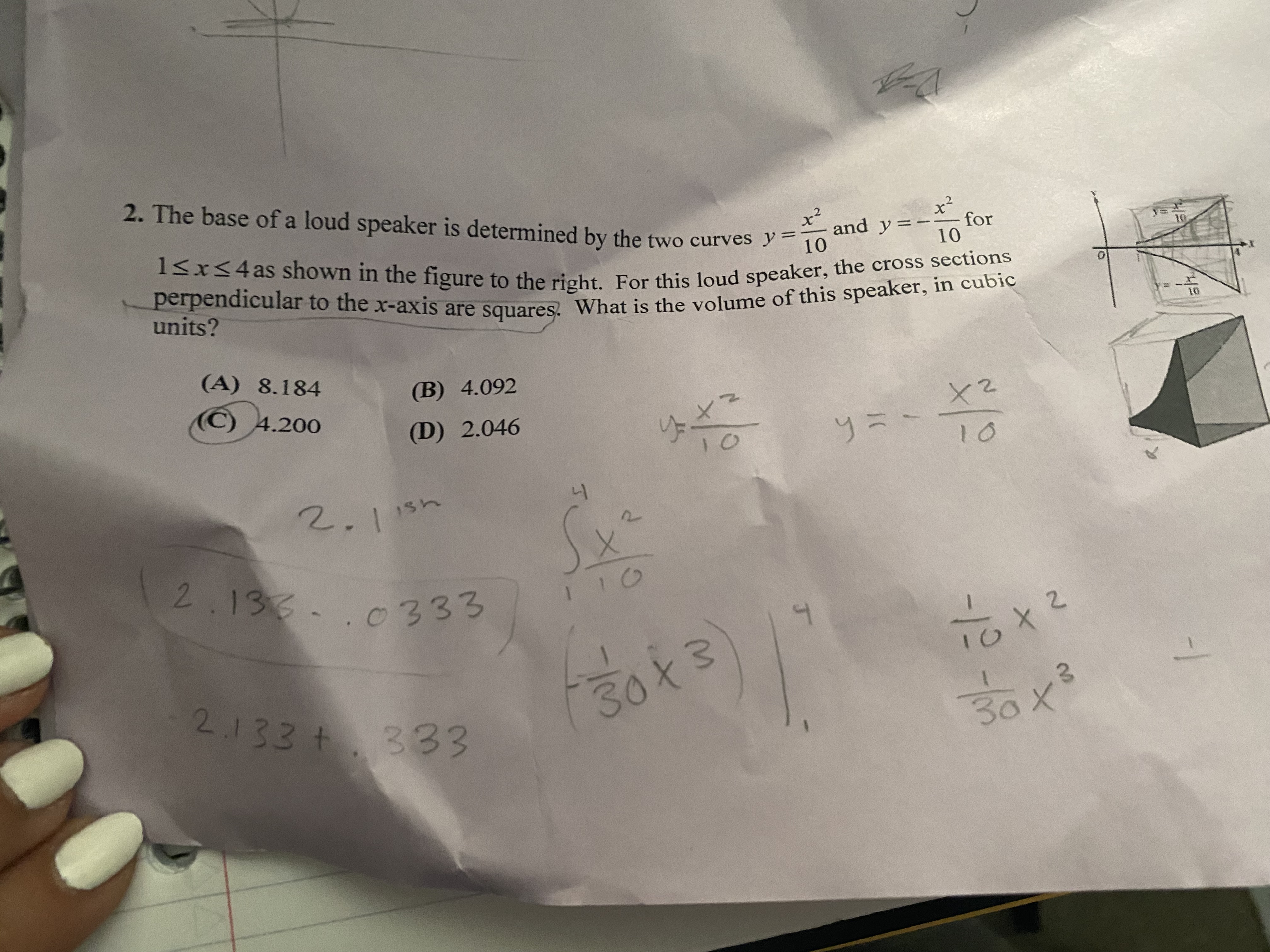 Score / 100 Letter Grade part L Multiple Choice: Graphing Calculator Permitted