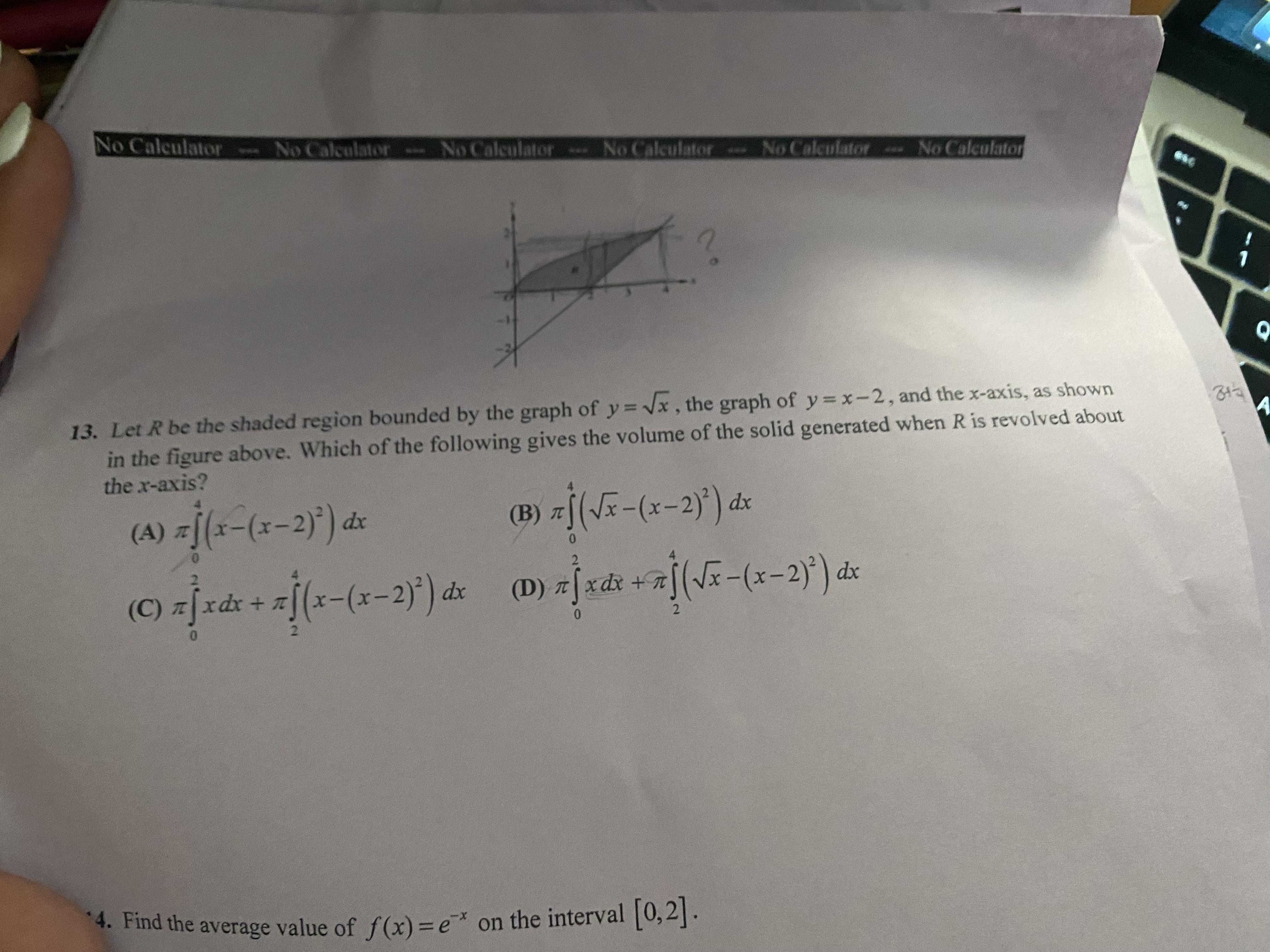 the line x = I , the x-axis, and the y-axis is