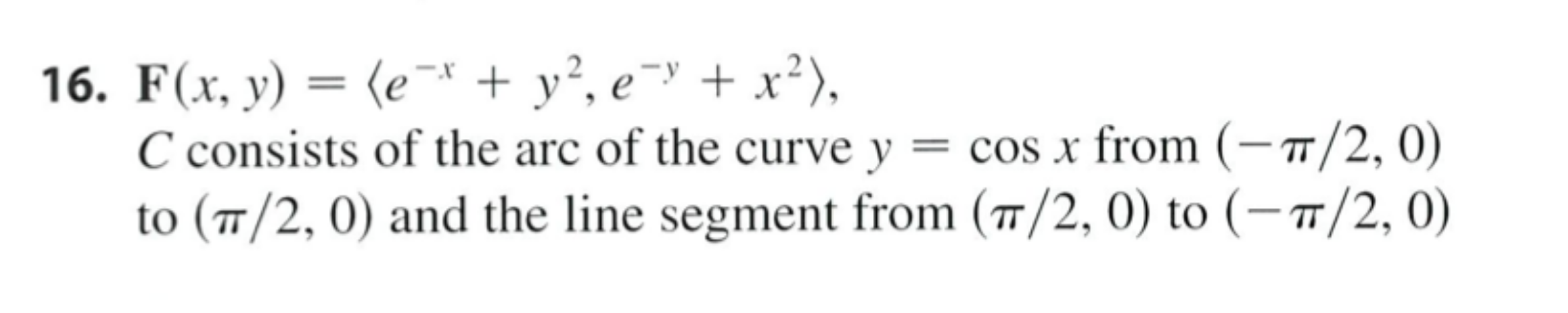 of the arc of the curve y = cos x from (-77/