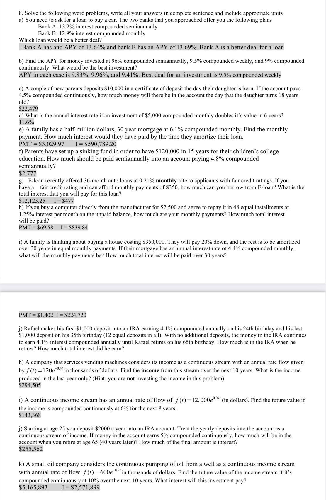 complete sentence and include appropriate units a) You need to ask for