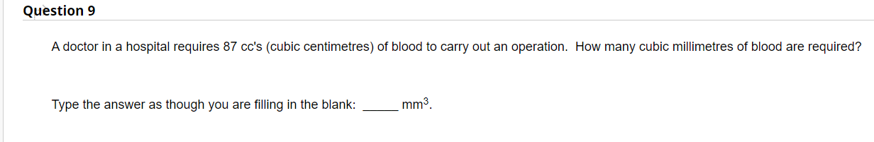 surgery. How much blood is that in litres? Type the answer as