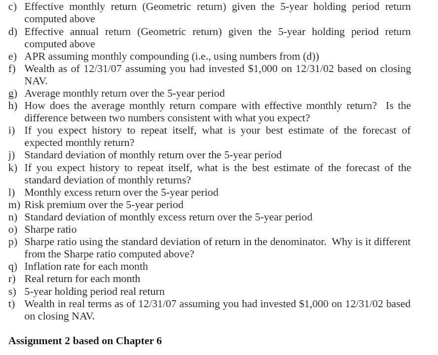 5- year holding period return Computed above ` ) Effective annual return