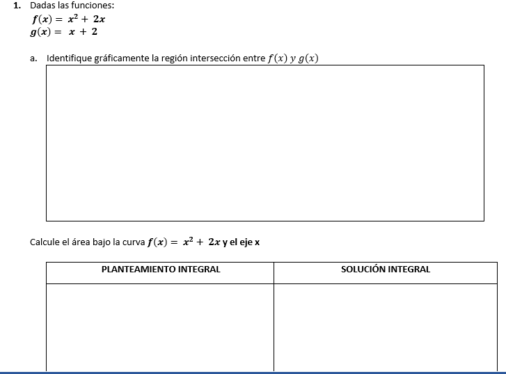 Calcule el area bajo la curva f(x) = x2 + 2x yeleje