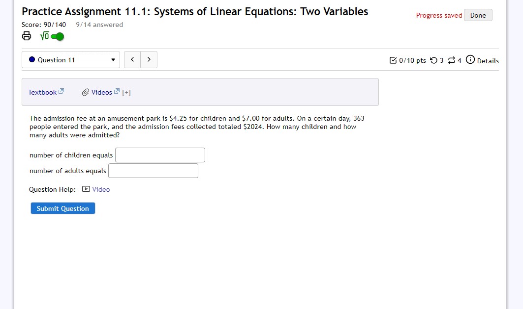 # 4 0 Details Textbook @ Videos ) [+] You have one