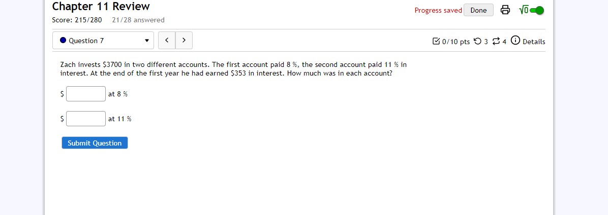 Video Submit QuestionPractice Assignment 11.2 Systems of Linear Equations: Three Variables Score: