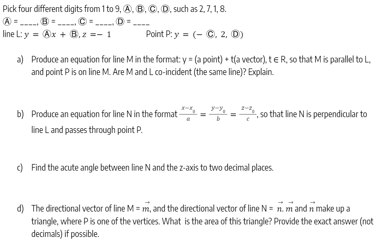, such as 2,7,1, 8. = ____$ = ____, = ____v =