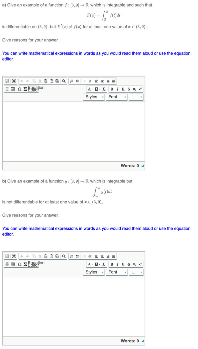  a) Give an example of a function f : [3, 9]