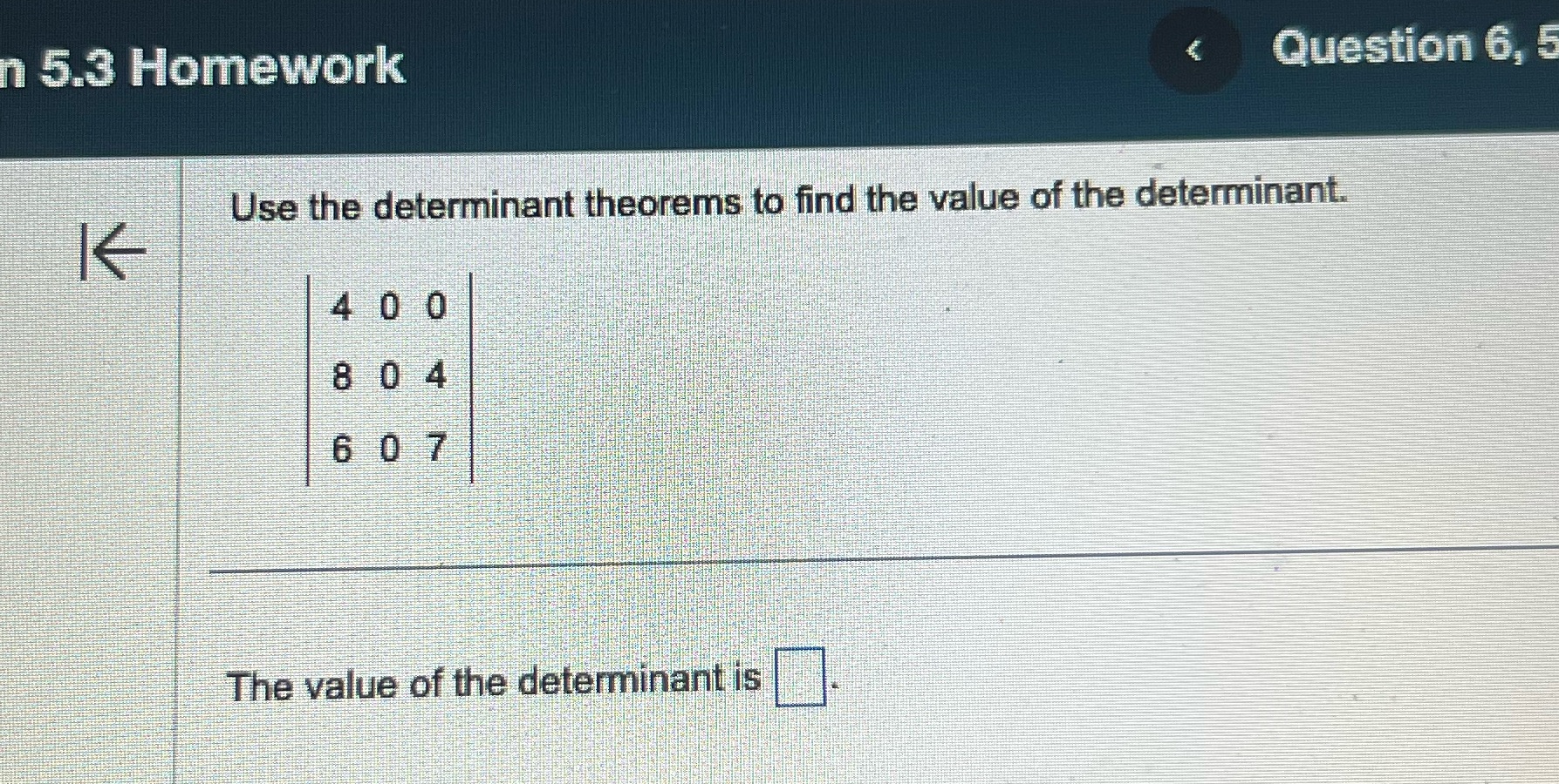 find the value of the determinant 400 -The value of the determinah!