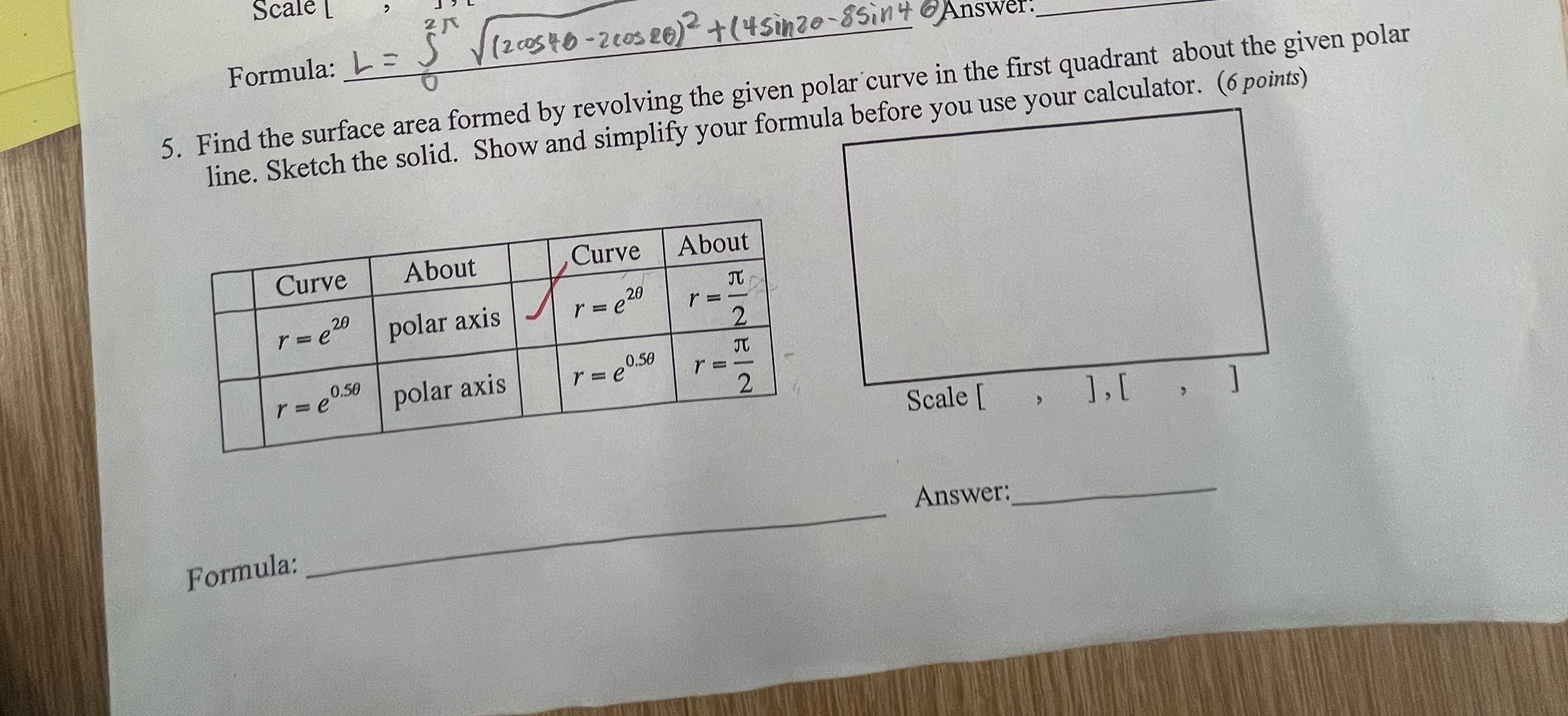 2103 20) +(45in20-85in4 @ Answer. 5. Find the surface area formed by