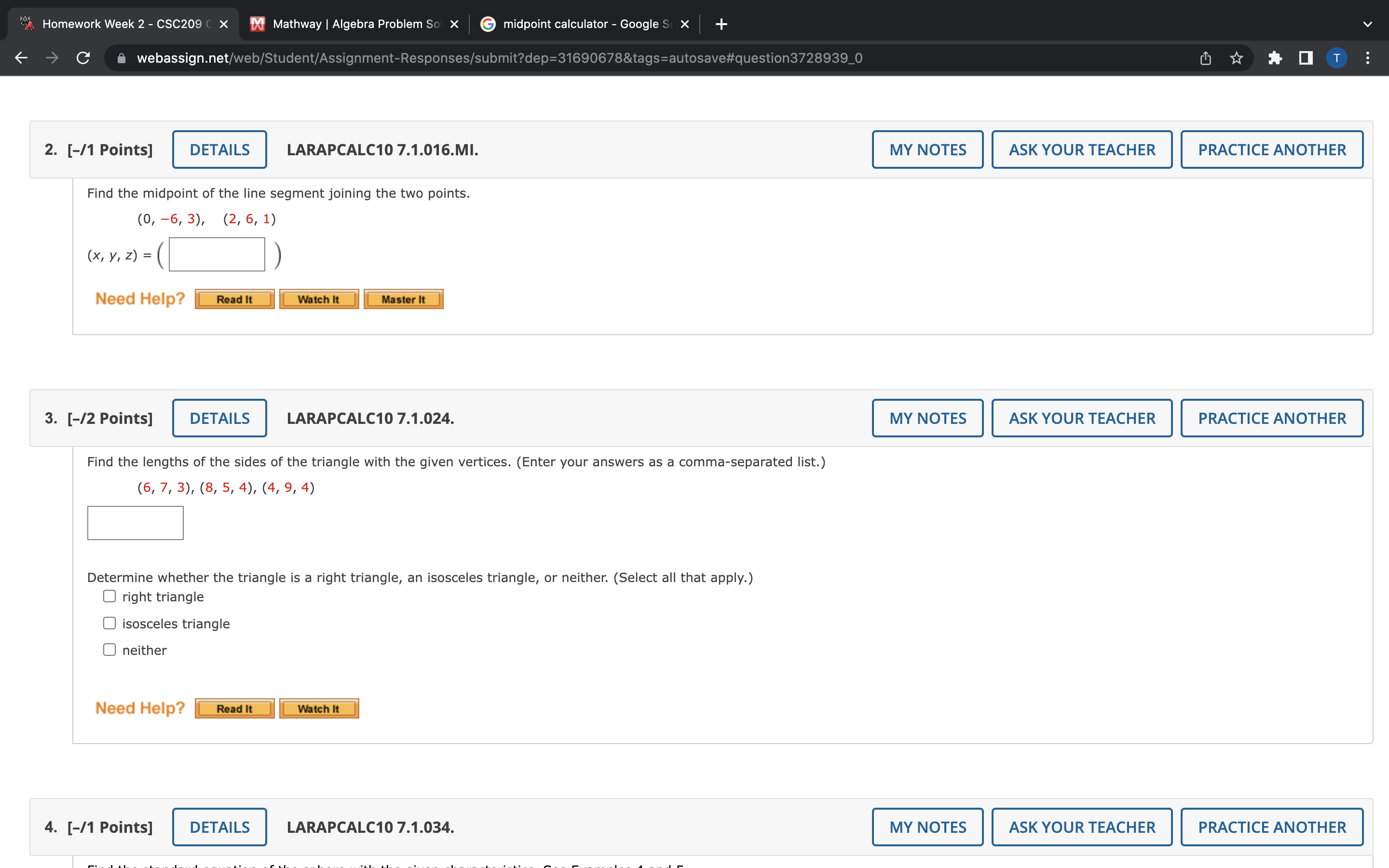 Problem Sol X G midpoint calculator - Google S( X + C