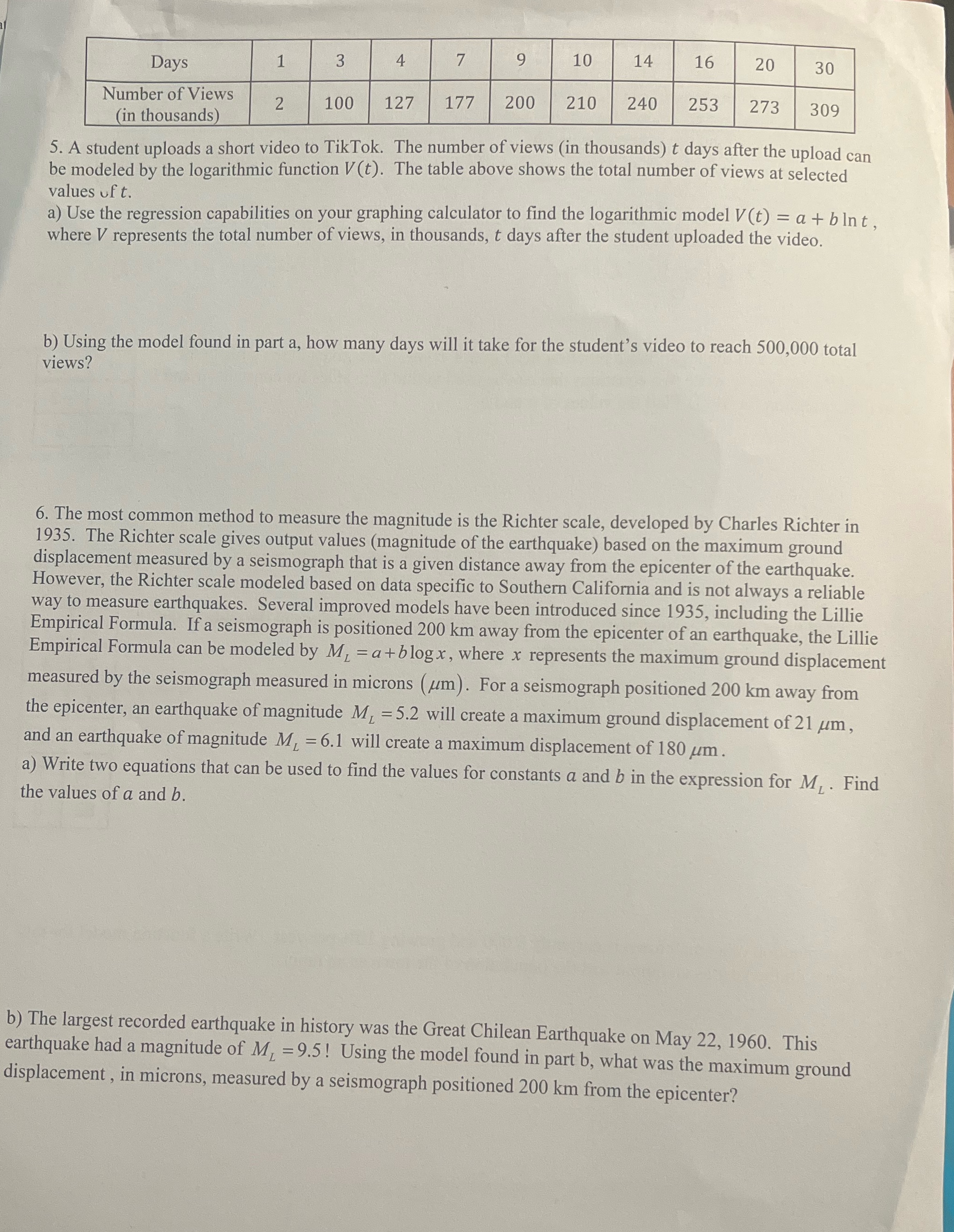 Do 5 & 6, a & b Days 4 9 10