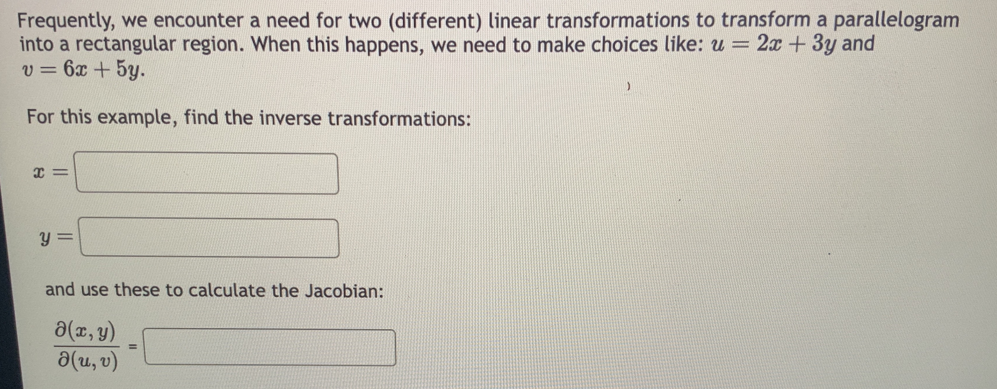 the correct answer. Frequently, we encounter a need for two (different) linear