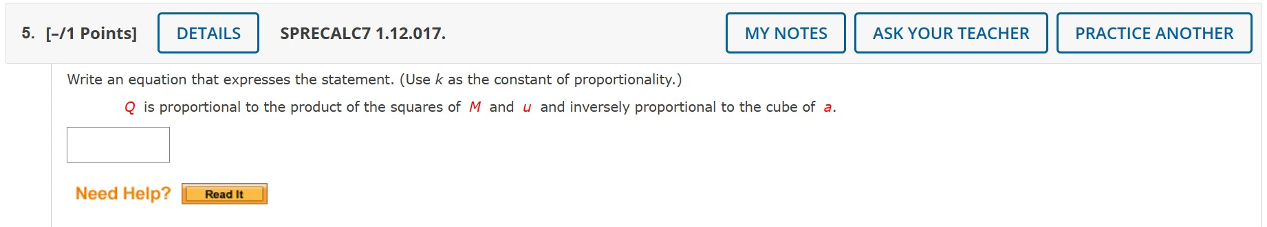 that expresses the statement. (Use k as the constant of proportionality.) P