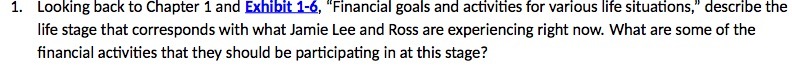 1 . Looking back to Chapter I and Exhibit 1-6," Financial