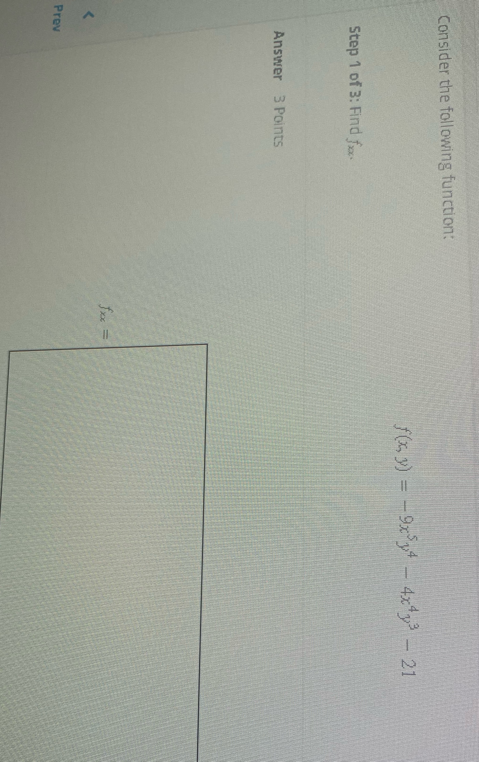 Step 1 of 3: Find fax Answer 3 Points V Prev