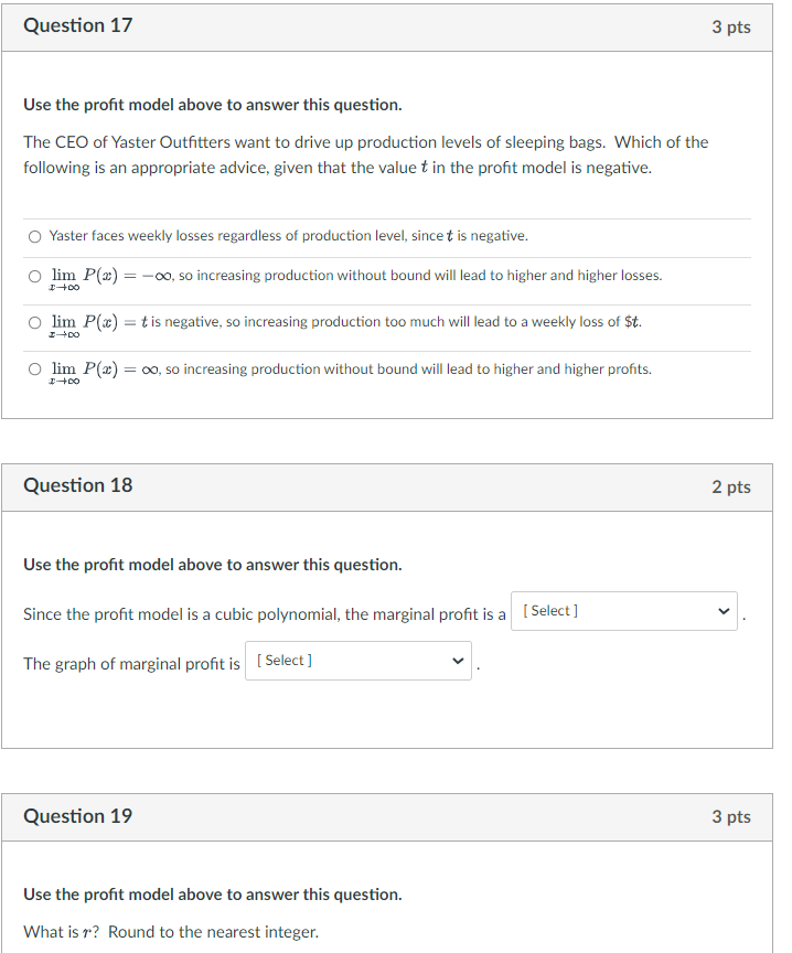pts Use the cost model above to answer this question. Use the