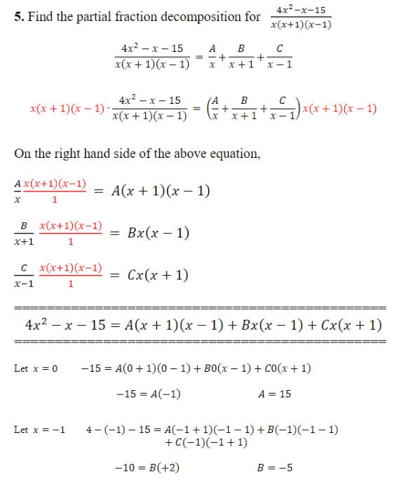 1 4x2 x Bx(x 1) Cx(x + 1) 15 = -F 1)