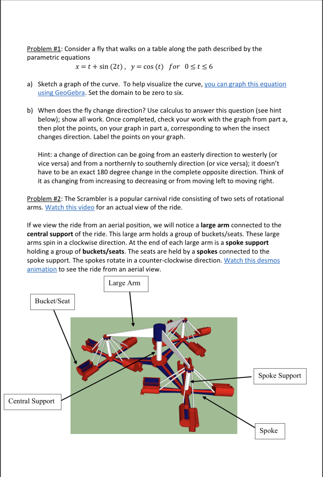  Problem #1: Consider a y that walks on a table along
