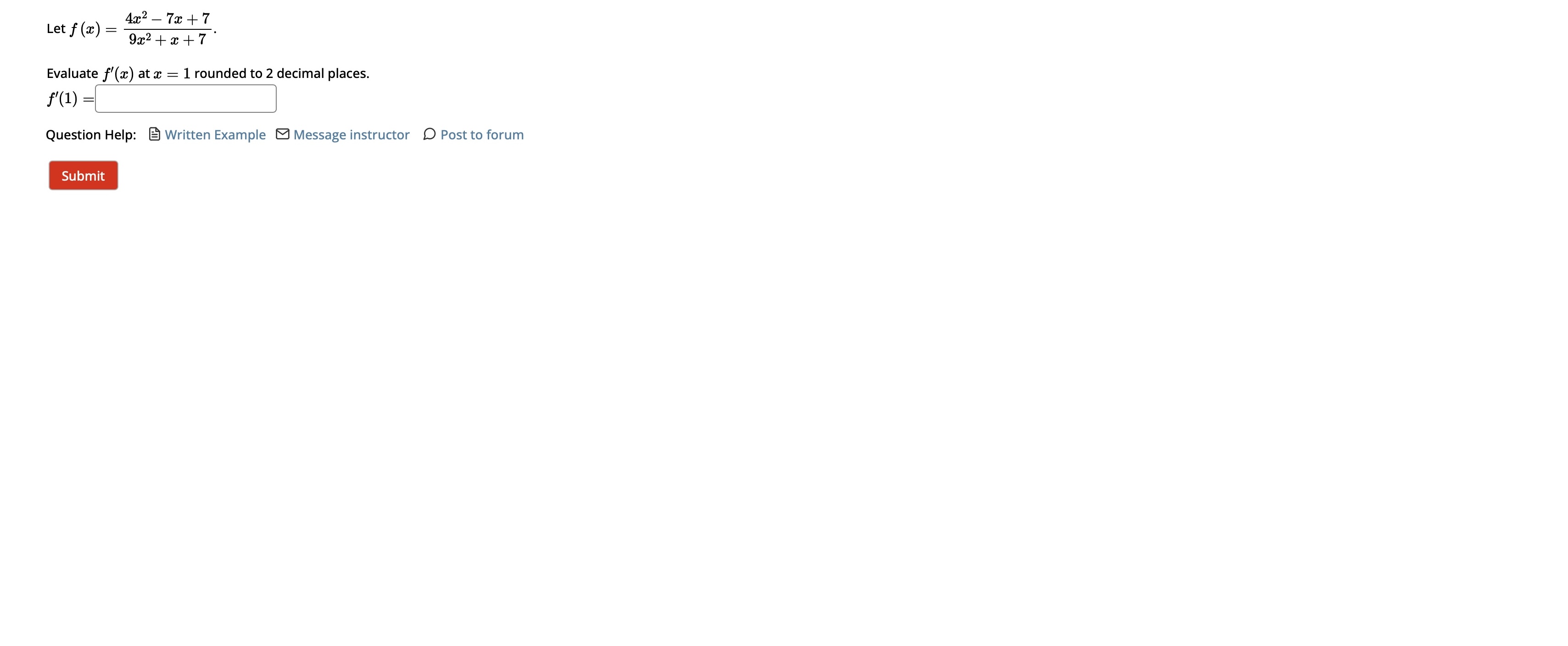 forum Submit2m+2 Find the derivative ofthe function f (m) = 3 +