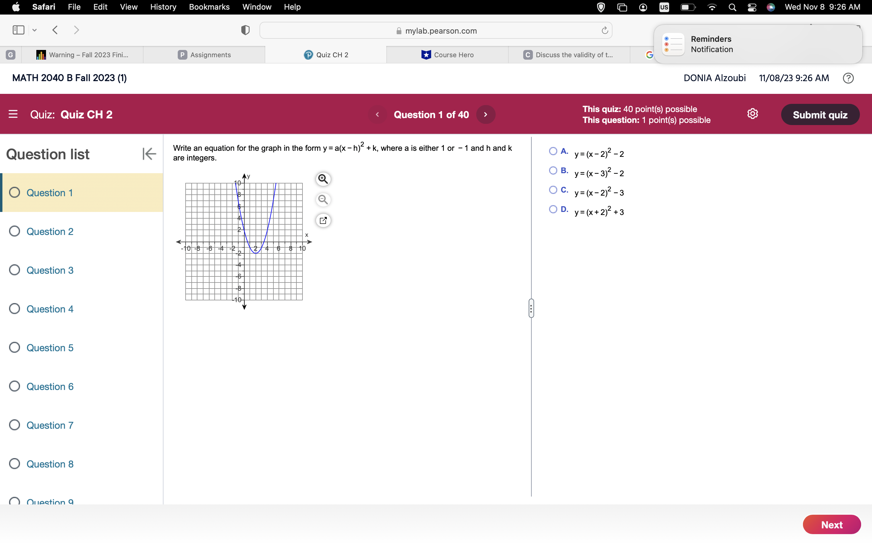 Submit quiz Write in terms of simpler forms. Question list l logaxY