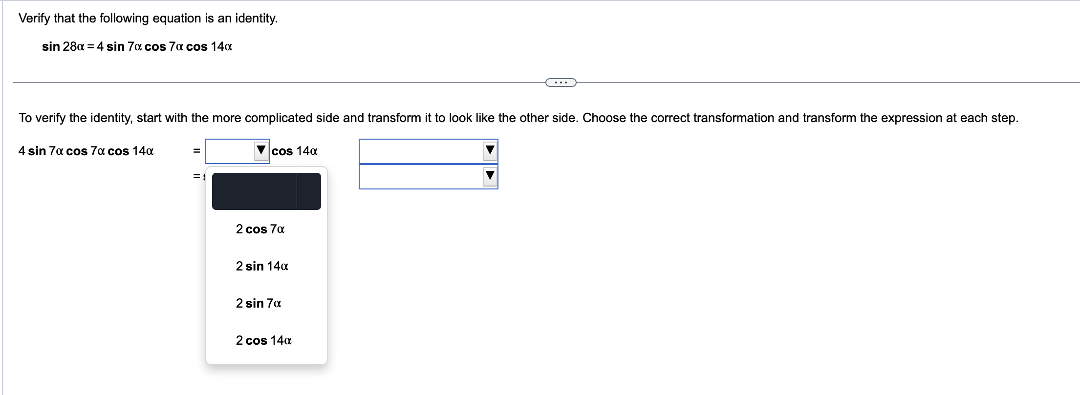 (Simplify your answer.) The expression from the previous step then simplifies to