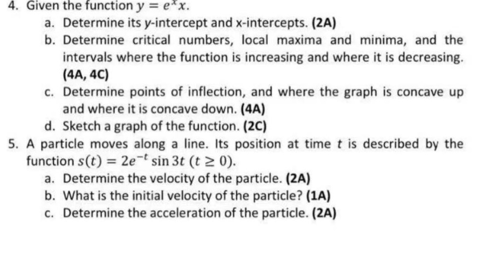 and x-intercepts. (2A1 b. Determine critical numbers, local maxima and minima, and