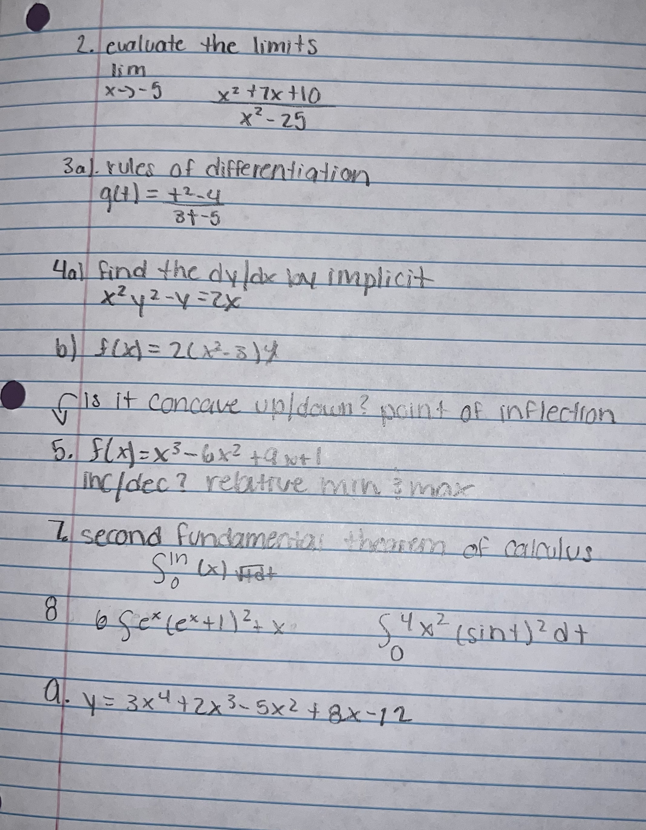 +10 *' - 25 3 al. rules of differentiation get) = 12.