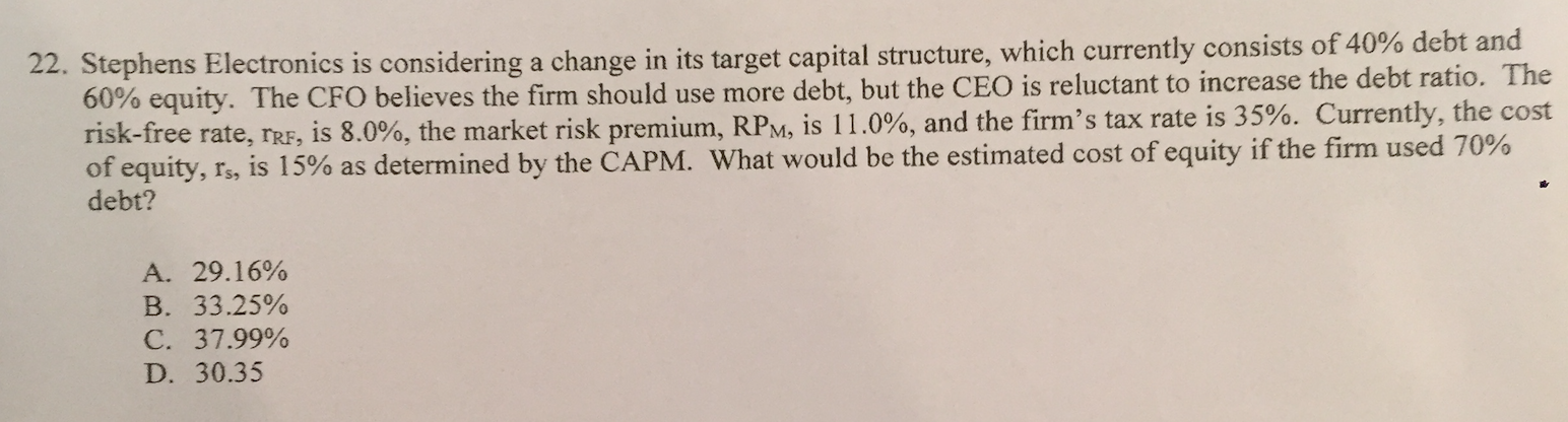 structure , which currently consists of 40% debt and 60% equity .