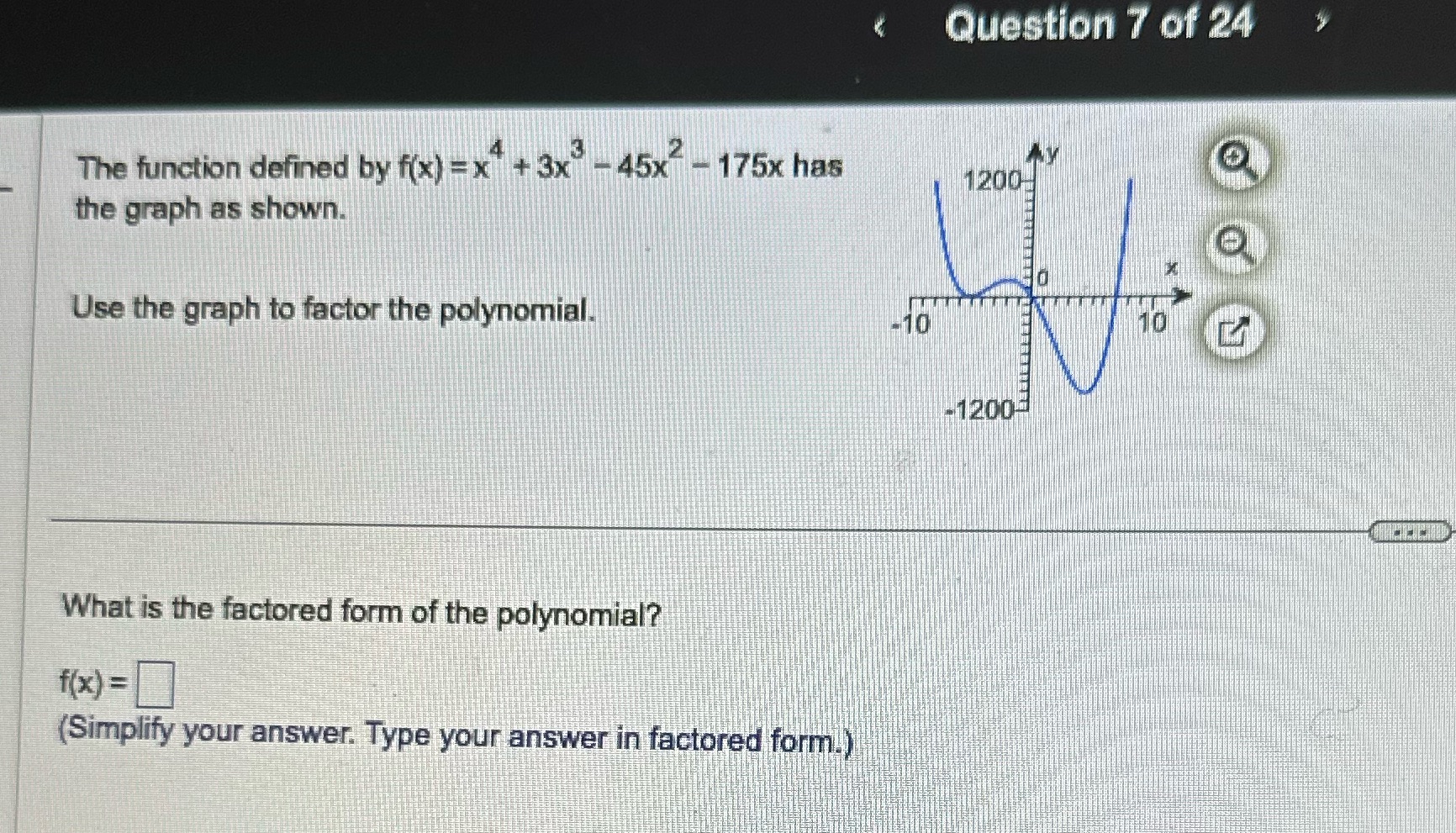 Question 7 of 24 The function defined by f(x) =x +