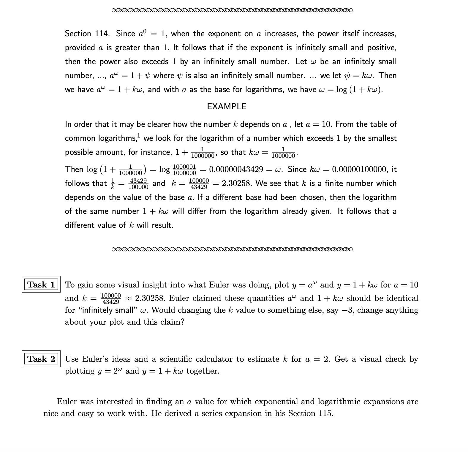 is greater than 1. It follows that if the exponent is infinitely