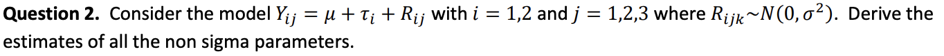 u + ti + Rij with i = 1,2 and j =