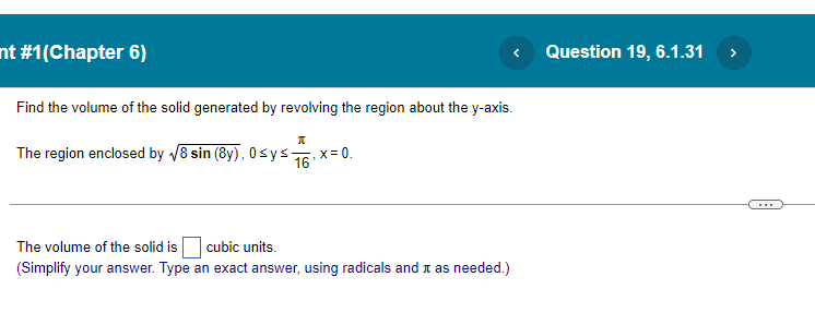 [II and v = 1 and the curve x = about the