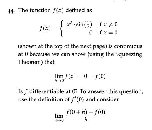 sin(-) if x * 0 0 if x = 0 (shown at