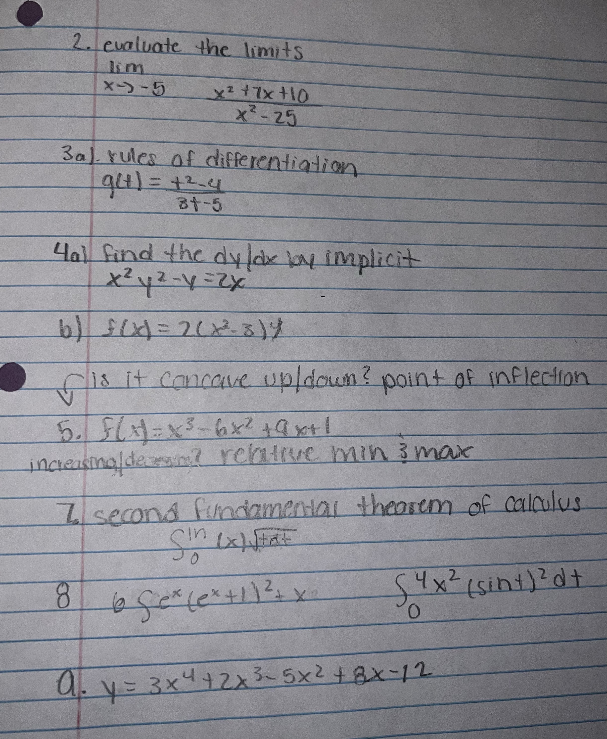 x - 25 3 al. rules of differentiation 8+-5 4al find the