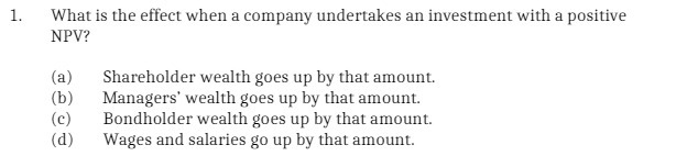  1 . What is the effect when a company undertakes all
