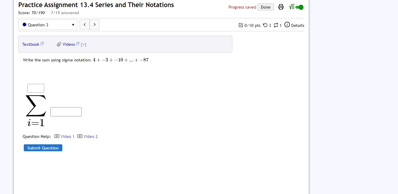 for the geometric sequence with a = 2,? = 5. S=l. Question