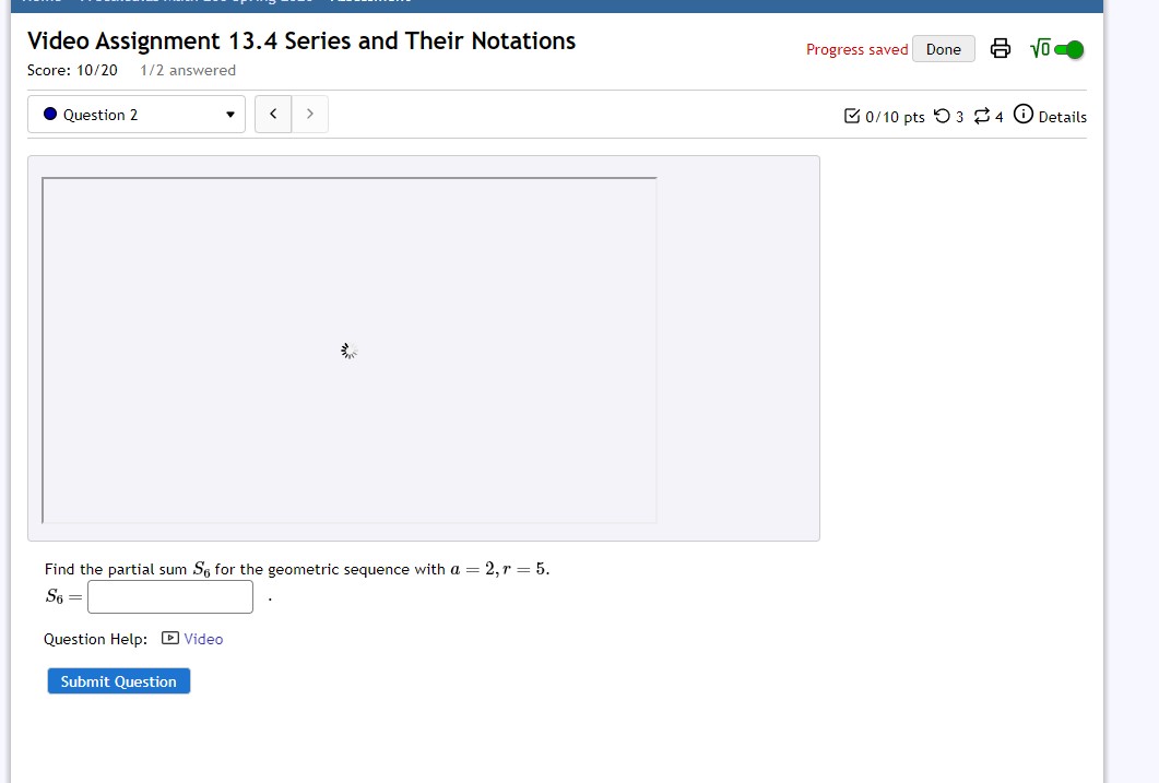 Question Practice Assignment 13.4 Series and Their Notations Score: 70H90 6H9 answered