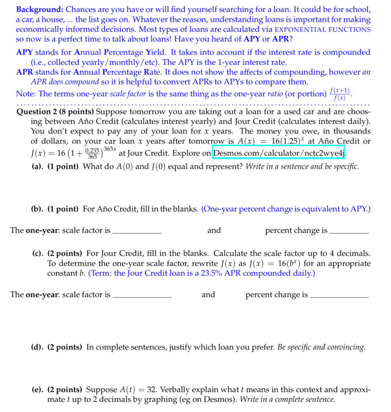 used. Worksheet is 15 points ..... Question 1 ('7 points) On Jan