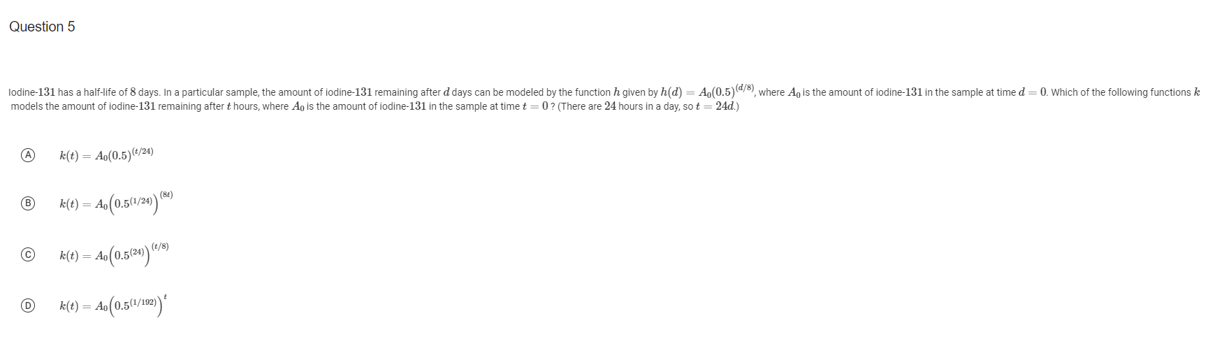 function g given by g (a ) = 4" . Which of