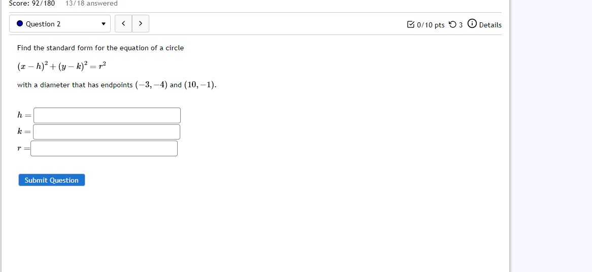 with equation y = 0.53 + 3 intersect the circle with radius