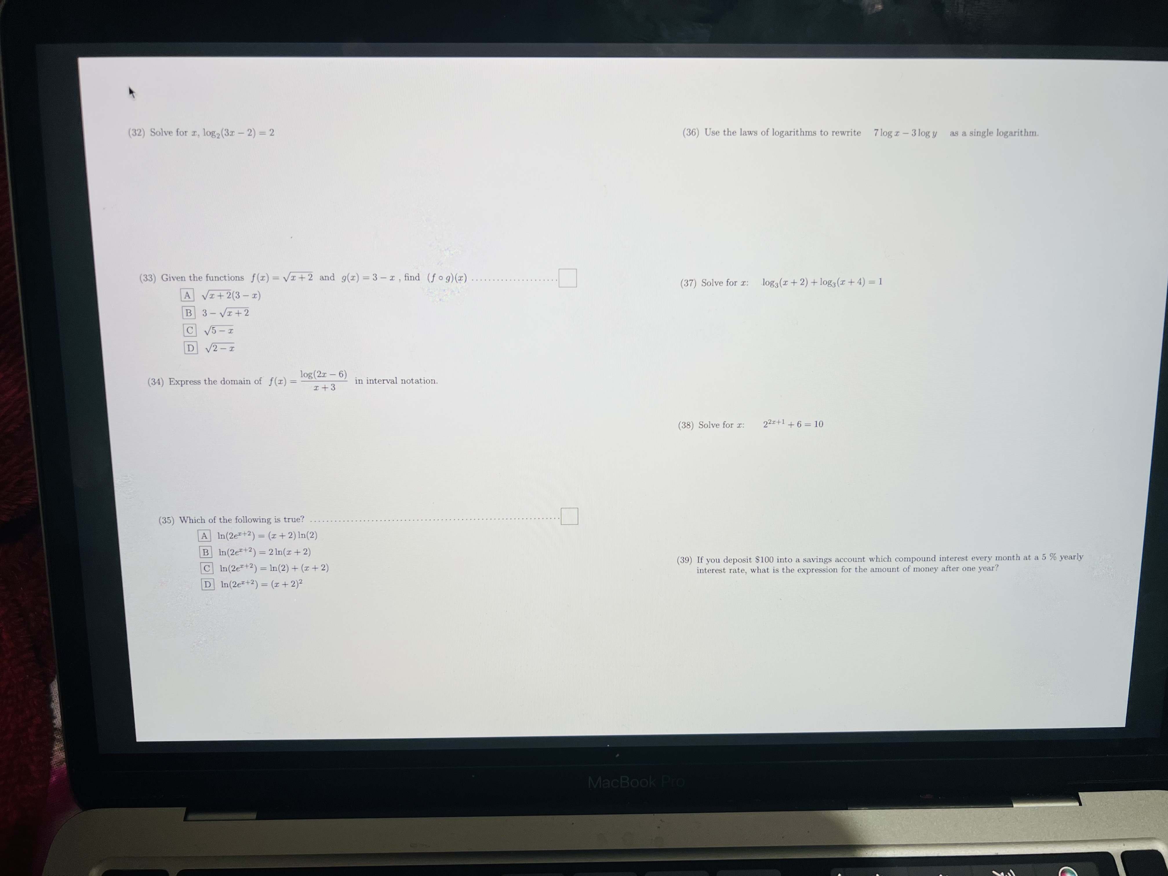 Write the equation (in slope-intercept form) of the line passing through the