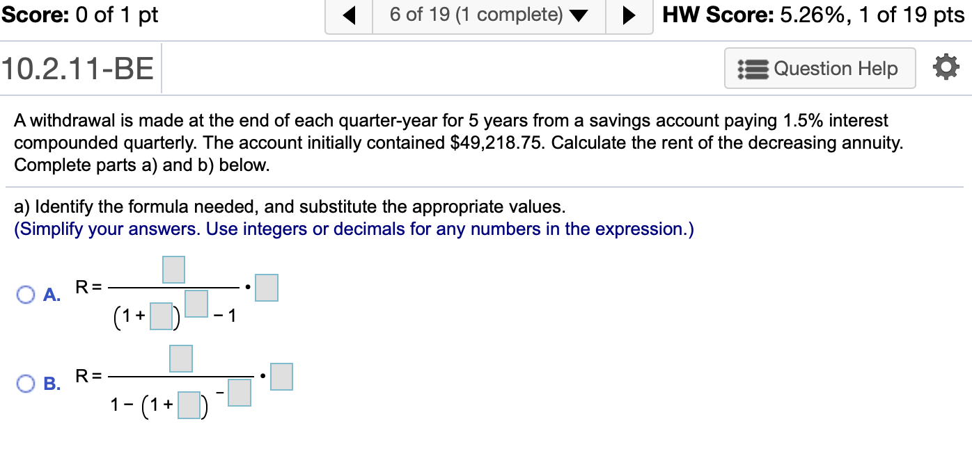 paying 1.5% interest compounded monthly. Calculate the present value of the decreasing