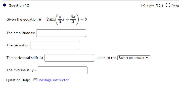 . Question 12 E 4 pts 01 (D Beta 11' 4w