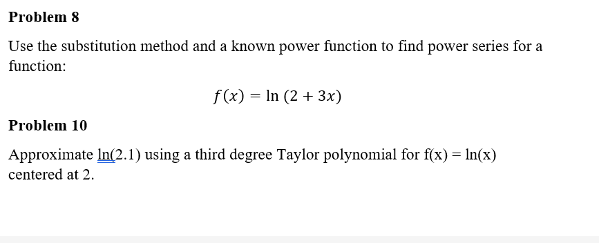 to find power series for a function: f(x) = In (2 +