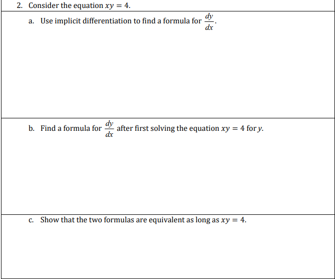  2. Consider the equation I}; : 4. a. Use implicit differentiation