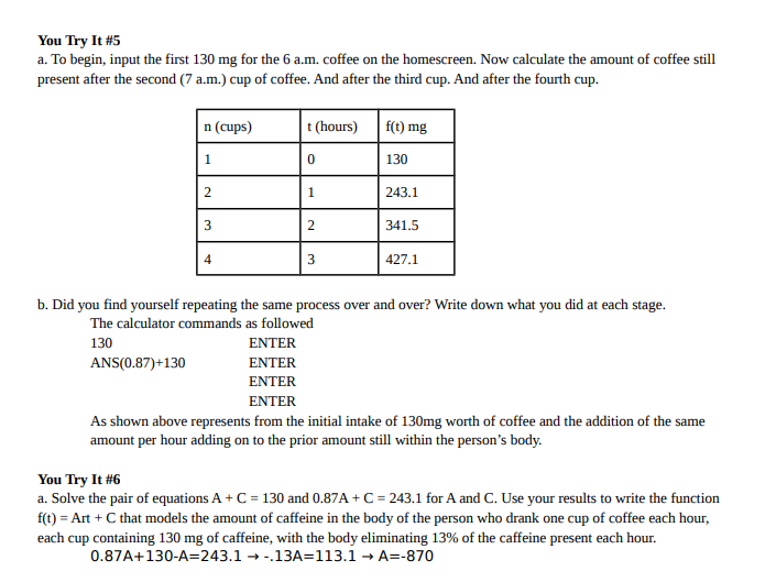  You Try It #5 a. To begin, input the first 130